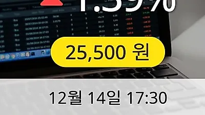 대상 14일 25,500원 장종료