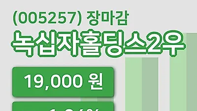 국내주식마감녹십자홀딩스2우 24일 19,000원 장종료...