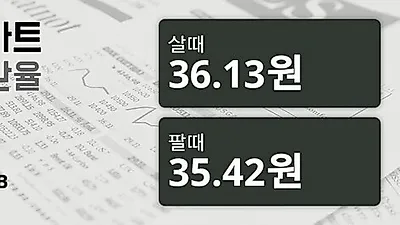11일 태국 바트 살때 36.13원, 팔때 35.42원 ▼-0.47%감소