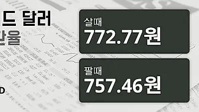 21일 뉴질랜드 달러 살때 772.77원, 팔때 757.46원 ▼-0.79%감소