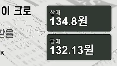 16일 노르웨이 크로네 살때 134.8원, 팔때 132.13원 ▼-0.68%감소