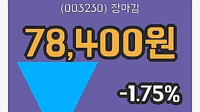 주식마감삼양식품 12일 78,400원 장 마쳐