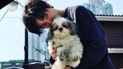 김재욱, 반려견 다음이와 다정한 모습 공개