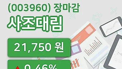 주식마감사조대림 5일 21,750원 장종료그래프복습하기