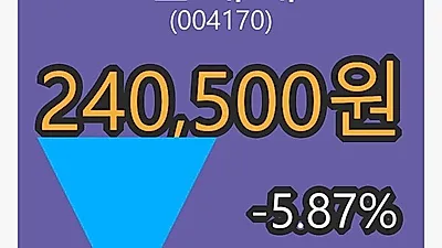신세계 5일 마감가 240,500원