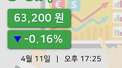 국내주식마감S-Oil우 11일 63,200원 마감...