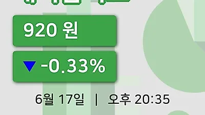 국내주식마감케이탑리츠 17일 920원 마감