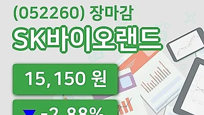 국내주식마감SK바이오랜드 24일 15,150원 장 마쳐...