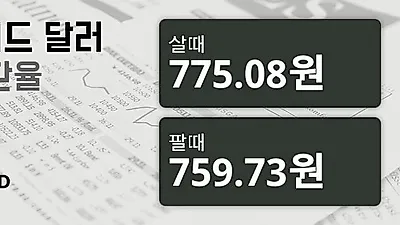 28일 뉴질랜드 달러 살때 775.08원, 팔때 759.73원 ▲0.29%상승