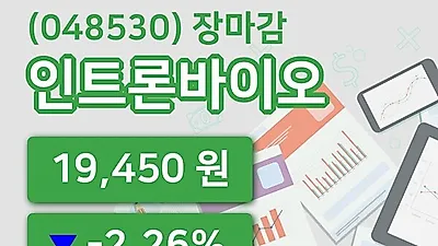 주식마감인트론바이오 5일 19,450원 마감