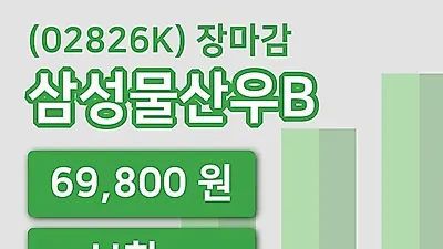 주식마감삼성물산우B 14일 69,800원 마감...