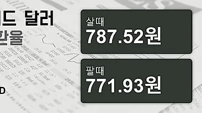 5일 뉴질랜드 달러 살때 787.52원, 팔때 771.93원 ▲0.14%상승
