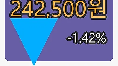 현대모비스 5일 마감가 242,500원, 전일비 -1.42퍼센트 변동..