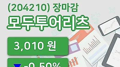 주식마감모두투어리츠 5일 3,010원 장 마쳐...