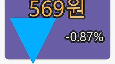 6일 휘닉스소재마감가 569원 전일대비 -0.87%등락..