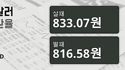 29일 호주 달러 살때 833.07원, 팔때 816.58원 ▲1.02%상승