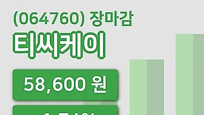 국내주식마감티씨케이 30일 58,600원 장종료그래프종합