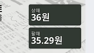 13일 태국 바트 살때 36원, 팔때 35.29원 ▼-0.47%감소