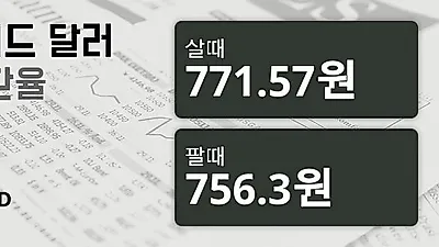 30일 뉴질랜드 달러 살때 771.57원, 팔때 756.3원 ▲0.17%상승