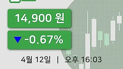 주식마감삼호 12일 14,900원 장 마쳐