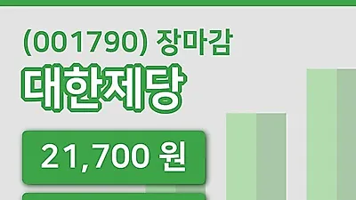 주식마감대한제당 24일 21,700원 마감그래프종합복습