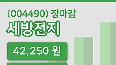 국내주식마감세방전지 30일 42,250원 장종료