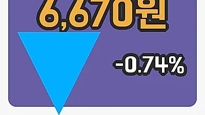 국내주식마감BNK금융지주 14일 6,670원 마감...