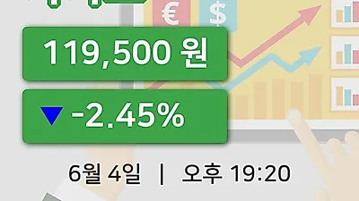 국내주식마감카카오 4일 119,500원 장종료...