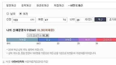 '비만도계산기' 통해서 이젠 자신의 체지방도 한 번에 알 수 있다?
