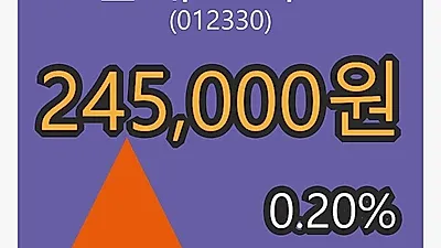 현대모비스마감가 245,000원 전일대비 0.20퍼센트등락..