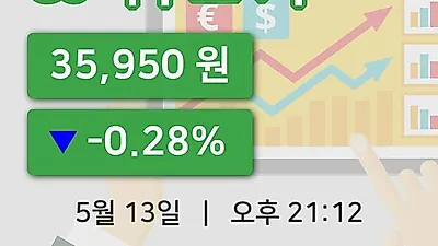 주식마감CJ씨푸드1우 13일 35,950원 장종료