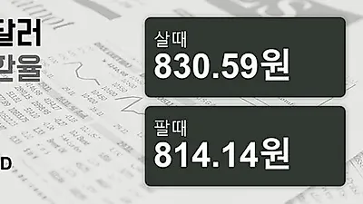 20일 호주 달러 살때 830.59원, 팔때 814.14원 ▲0.3%상승