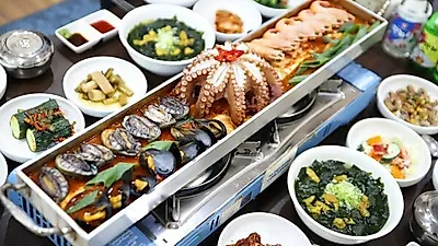 제주도 서귀포 중문 맛집 '기원뚝배기' 해물갈치조림에 한치 물회, 옥돔구이 서비스
