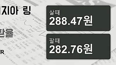 말레이시아 21일 링기트 살때 288.47원, 팔때 282.76원 ▲0.02%상승