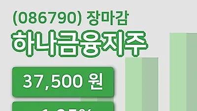 국내주식마감하나금융지주 7일 37,500원 마감그래프복습 및 분석