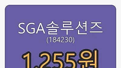 SGA솔루션즈 21일 마감가 1,255원, 2.03퍼센트 등락..