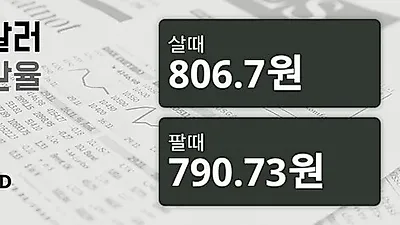 28일 호주 달러 살때 806.7원, 팔때 790.73원 ▼-0.71%감소