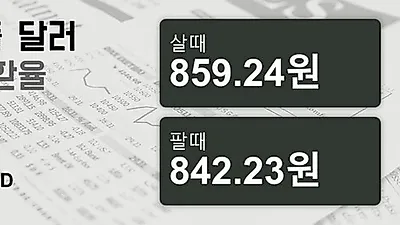 30일 싱가폴 달러 살때 859.24원, 팔때 842.23원 ▼-0.09%감소