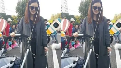 최정윤, 하얀 솜뭉치 같은 반려견과 즐거운 외출 '룰루랄라'