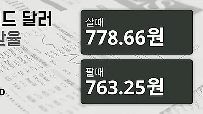 27일 뉴질랜드 달러 살때 778.66원, 팔때 763.25원 ▼-0.09%감소