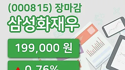 주식마감삼성화재우 5일 199,000원 장종료그래프종합복습