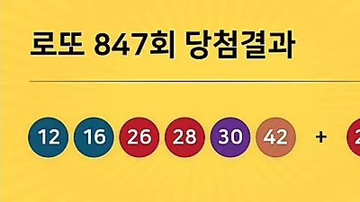 동행복권 847회 204억 누구꺼? 당첨지역 경기도 5곳, 경남 2곳 등...