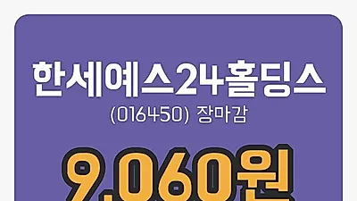 국내주식마감한세예스24홀딩스 4일 9,060원 장 마쳐그래프복습 및 분석
