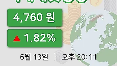 주식마감미래에셋생명 13일 4,760원 장 마쳐...