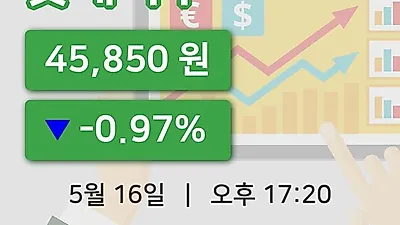 국내주식마감롯데지주 16일 45,850원 장종료