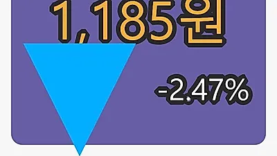 6일 덕신하우징마감가 1,185원, 전일비 -2.47퍼센트등락..