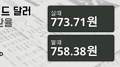 24일 뉴질랜드 달러 살때 773.71원, 팔때 758.38원 ▲0.37%상승