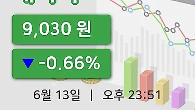 국내주식마감에이텍 13일 9,030원 마감