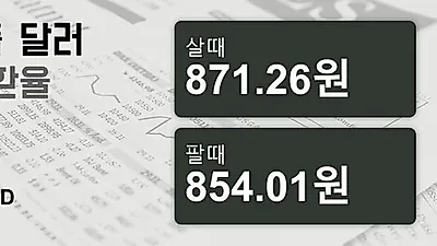 2일 싱가폴 달러 살때 871.26원, 팔때 854.01원 ▲0.29%상승