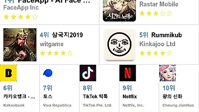 [7월 25일 어플순위]앱스토어 플레이스토어 앱 순위와 분석